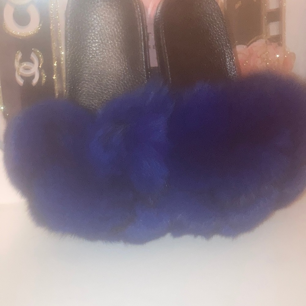 Genuine Fox fur Pom Pom sandals
